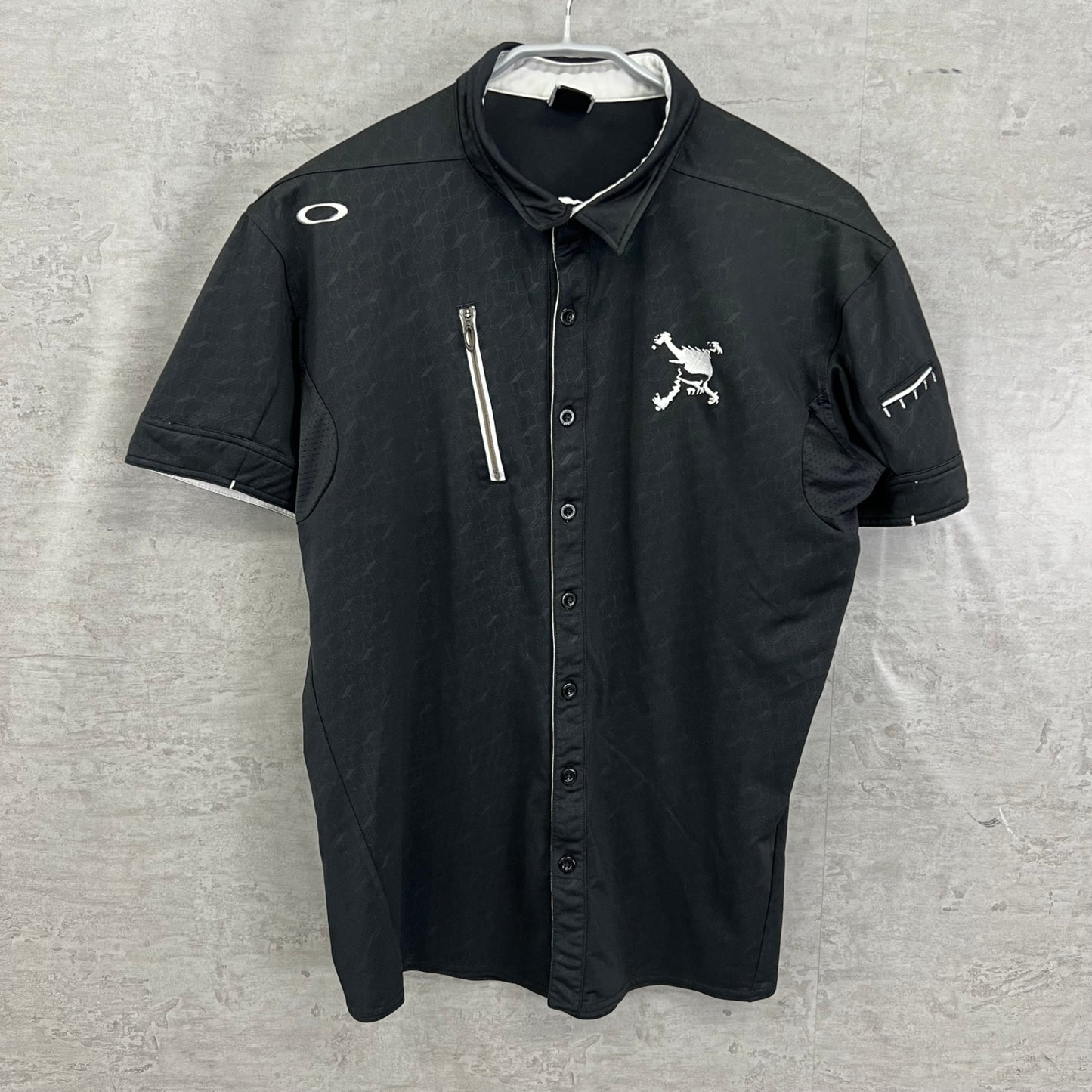 オークリー メンズ ゴルフウェア 半袖トップス L ブラック 黒 Oakley