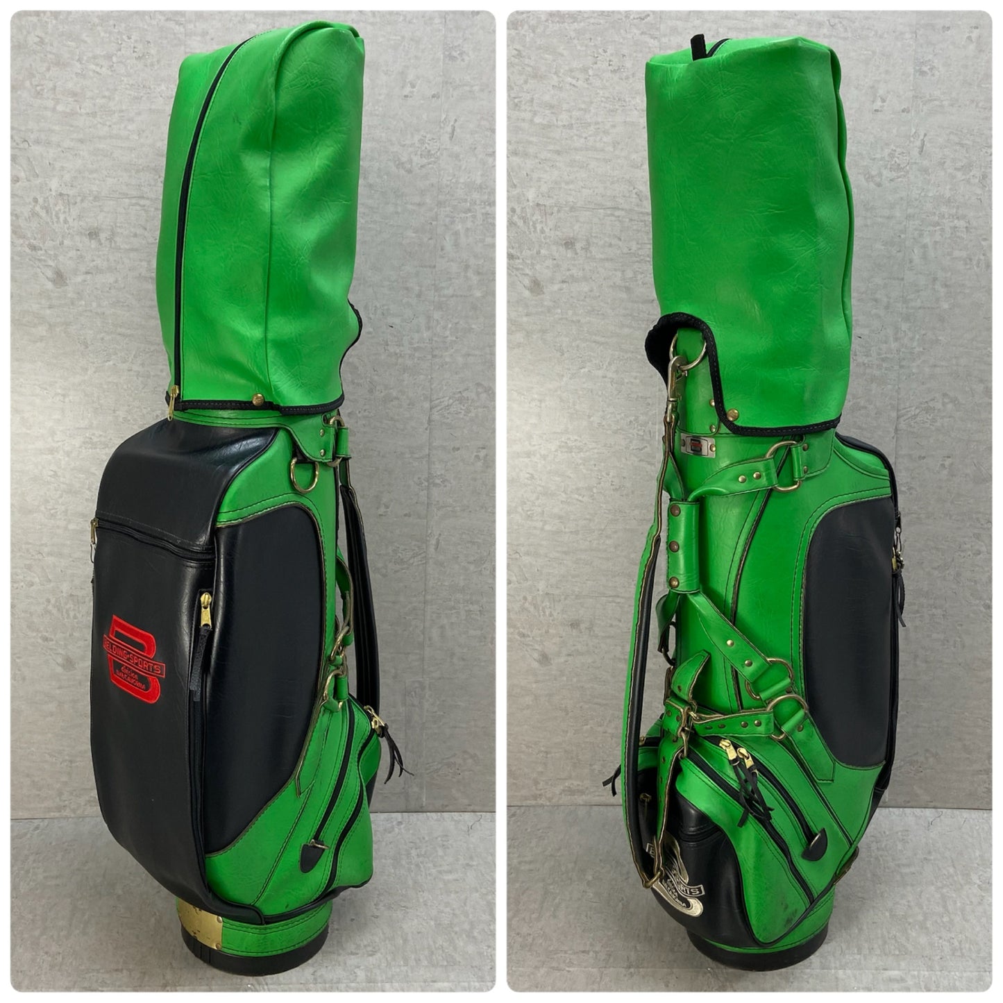 ベルディングスポーツ ゴルフ用 キャディバッグ カート式 本皮 レザー BELDING SPORTS