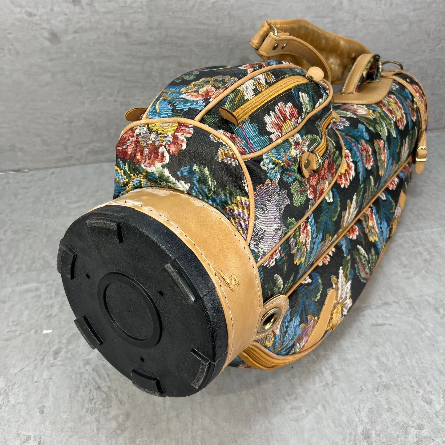 ZFALCT ゴルフ キャディバッグ ビンテージ ジャガード織 タペストリー生地 花柄 ラウンド用品