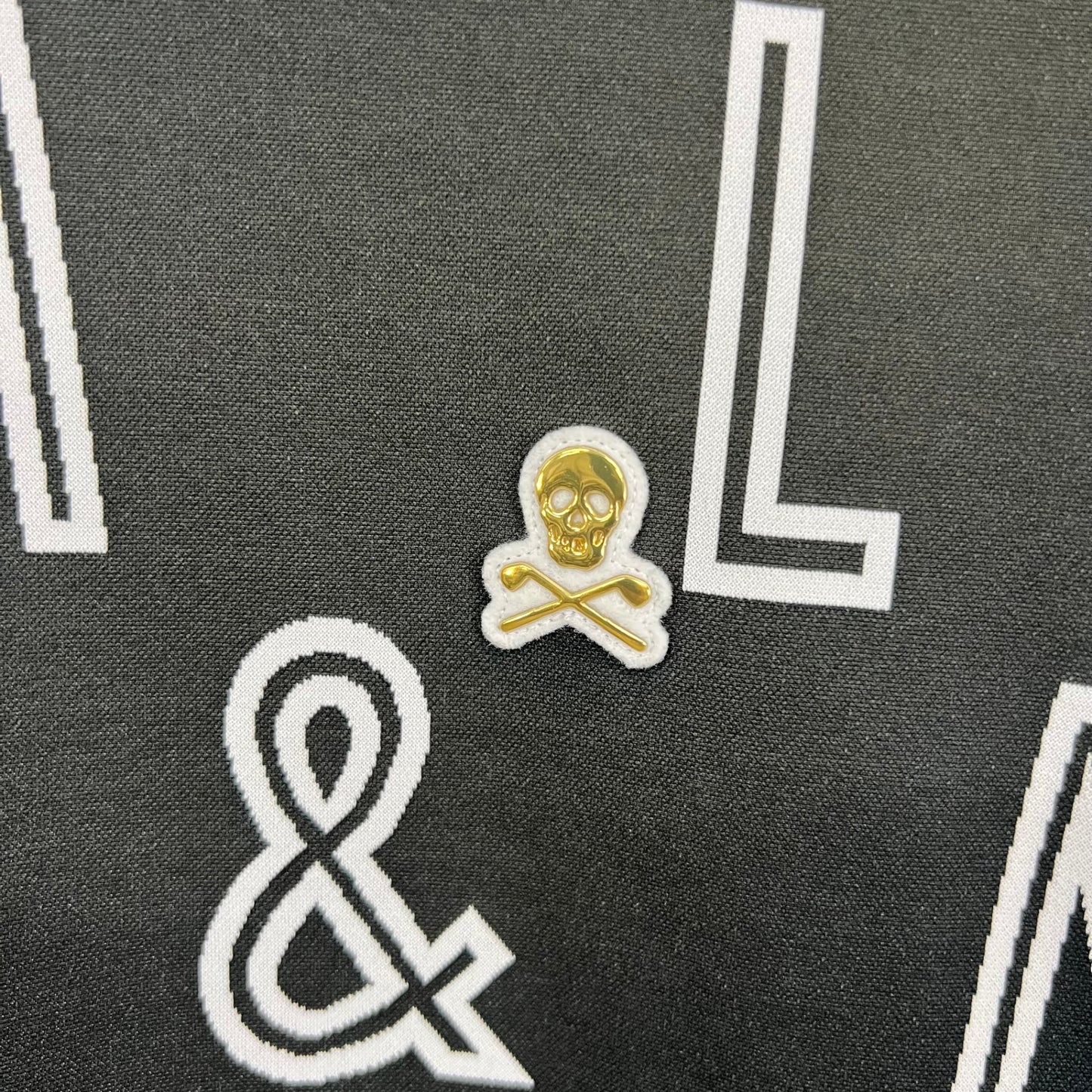 マーク&ロナ メンズ ゴルフウェア 半袖トップス モックネックシャツ 46 ブラック ホワイト MARK&LONA