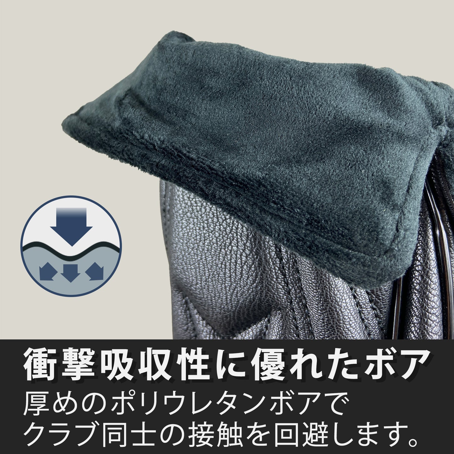 高級感溢れるPUレザー ゴルフクラブ ヘッドカバー DR FW UT用 黒 白