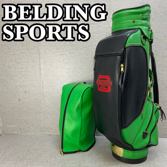 ベルディングスポーツ ゴルフ用 キャディバッグ カート式 本皮 レザー BELDING SPORTS