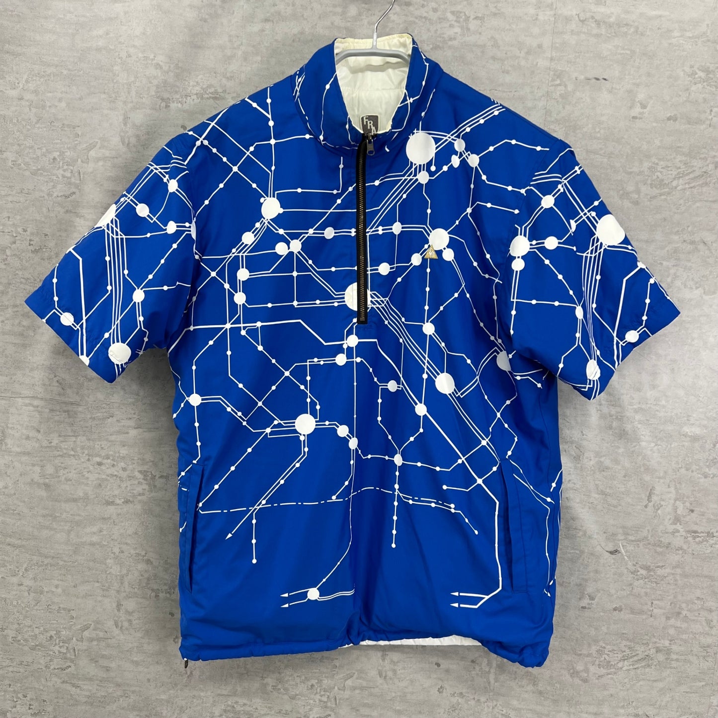 ルコックスポルティフ メンズ ゴルフウェア 半袖トップス リバーシブル L ホワイト ブルー 白 青 LECOQSPORTIF