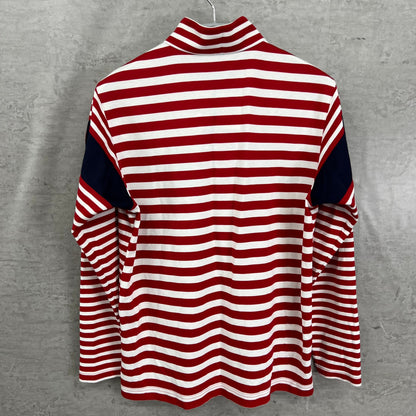 アダバット　メンズ　ゴルフウェア　長袖トップス　ロンT　48　レッド　ホワイト　赤　白　adabat