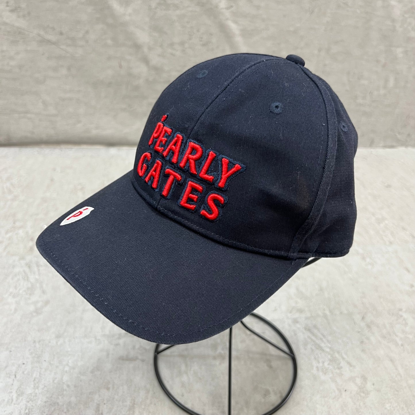 パーリーゲイツ　レディースゴルフアパレル　帽子　キャップ　フリーサイズ　刺繍ロゴ　ネイビー　PEARLY GATES