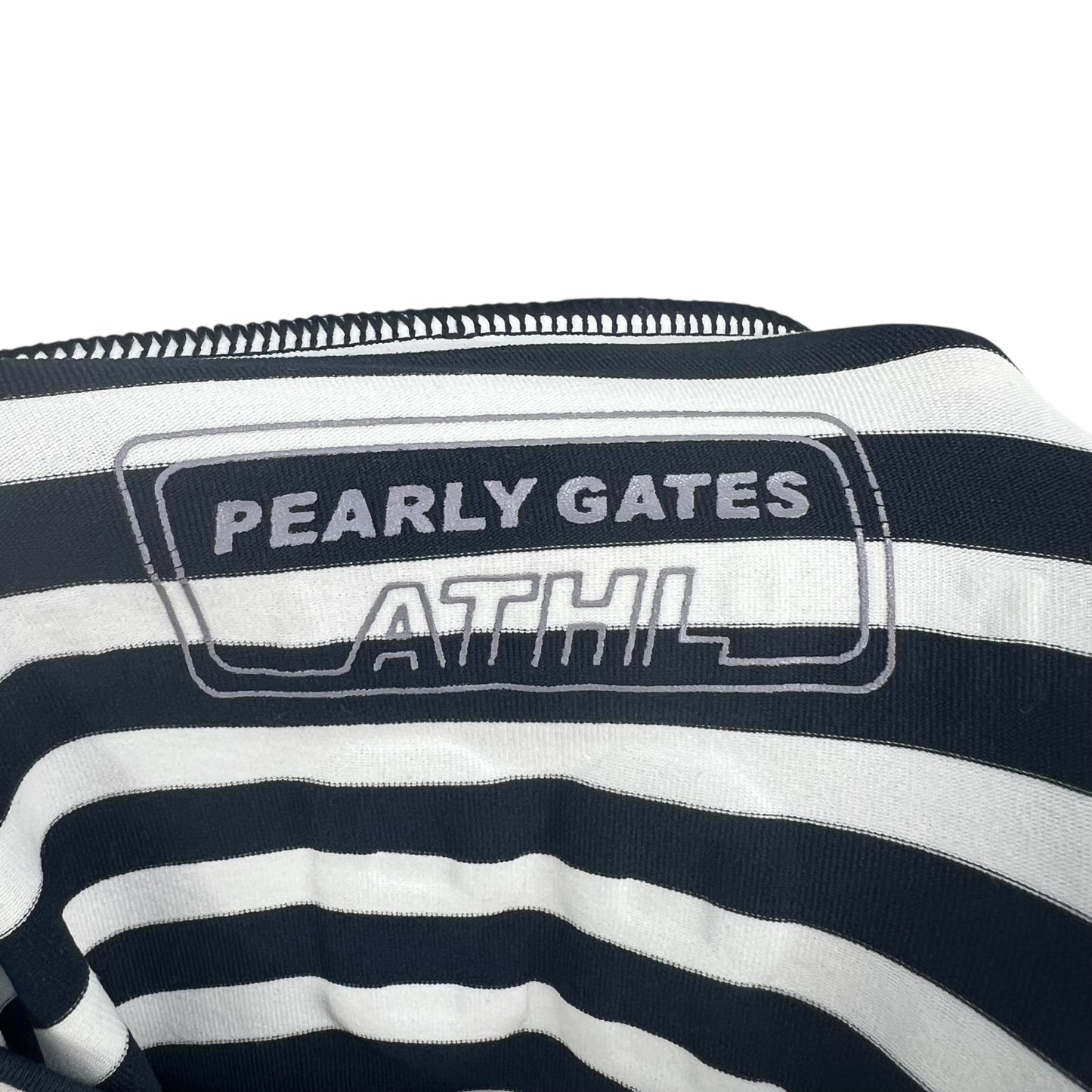 PEARLY GATES パーリーゲイツ　レディース　女性用 長袖トップス インナー　モックネック　ボーダー　0号　Sサイズ