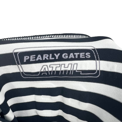 PEARLY GATES パーリーゲイツ　レディース　女性用 長袖トップス インナー　モックネック　ボーダー　0号　Sサイズ
