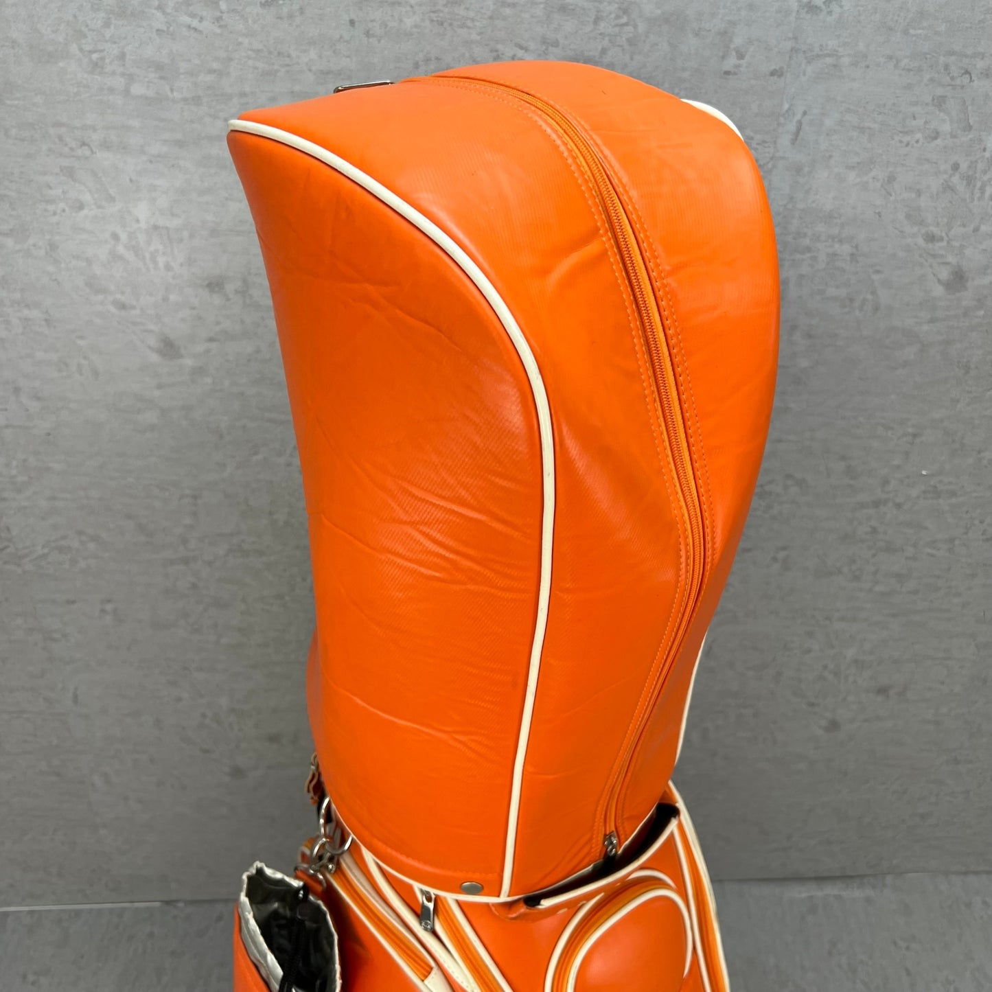 ロマロ　ゴルフ　カート式キャディバッグ　約10型　オレンジ　PUレザー　RomaRo