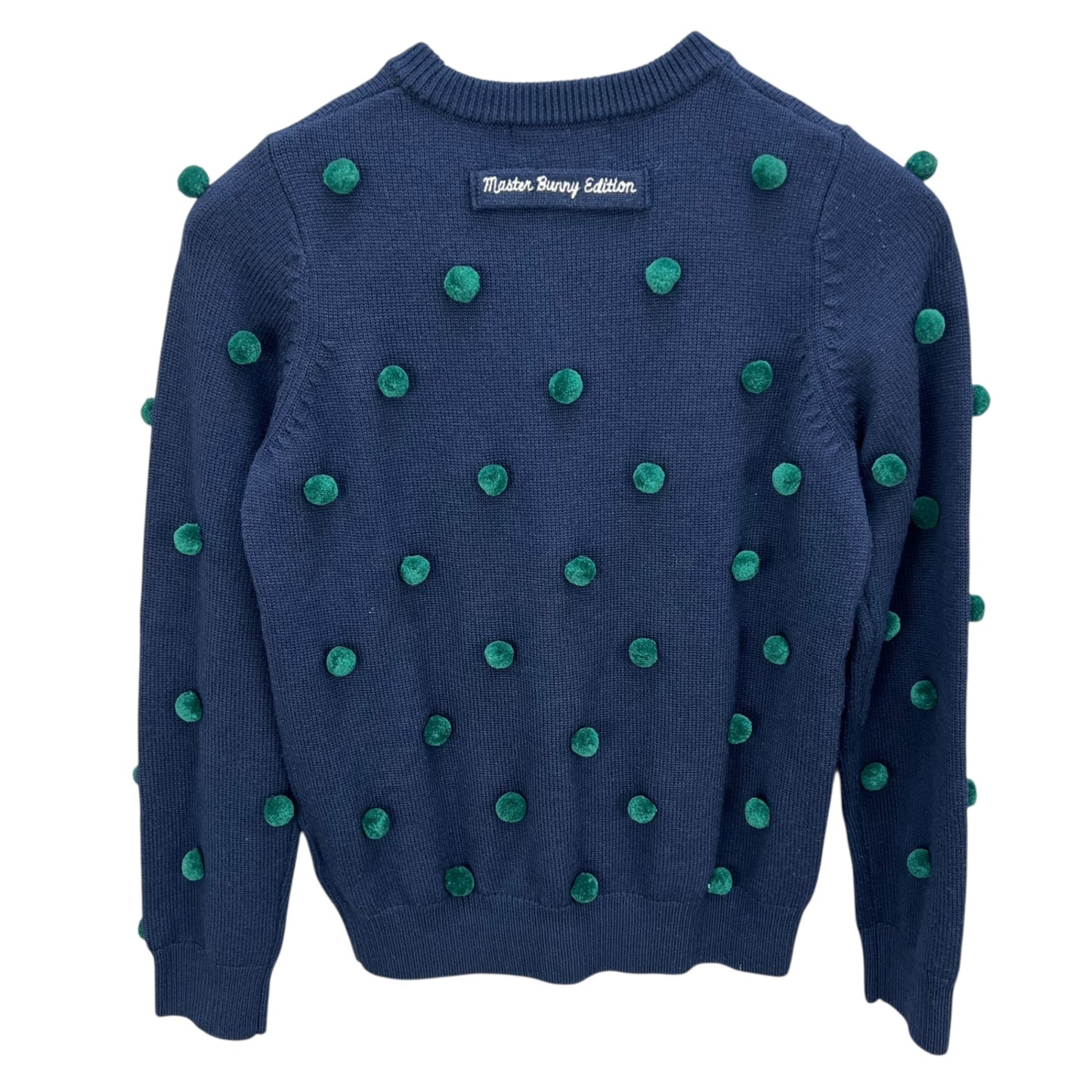 マスターバニーエディション　レディース　ボンボンセーター　トップス　玉飾り　ネイビー　0サイズ　女性用 ゴルフアパレル　MASTER BUNNY EDITION