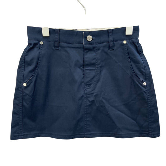 マークアンドロナ　レディース　スカート　ショート丈　Mサイズ　ネイビー　スカルデザイン　グローブワッペン　女性用ゴルフアパレル　MARK＆LONA