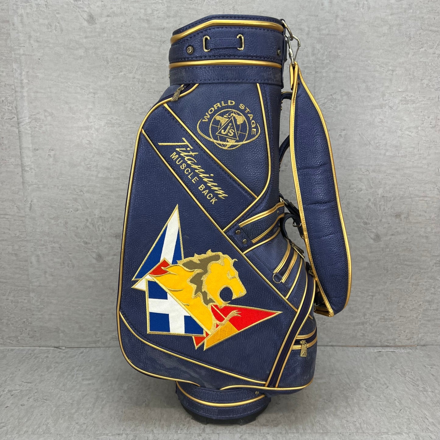 ジャンボ尾崎　Js 　ゴルフ　カート式キャディバッグ　約9型　アイアンカバー