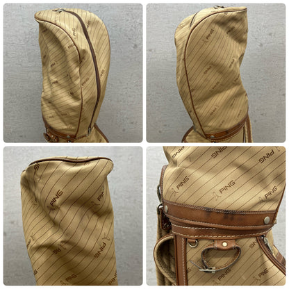 PING　ゴルフ　ビンテージ　キャディバッグ　カート式　約8.5型　ヘッドカバー　ピン