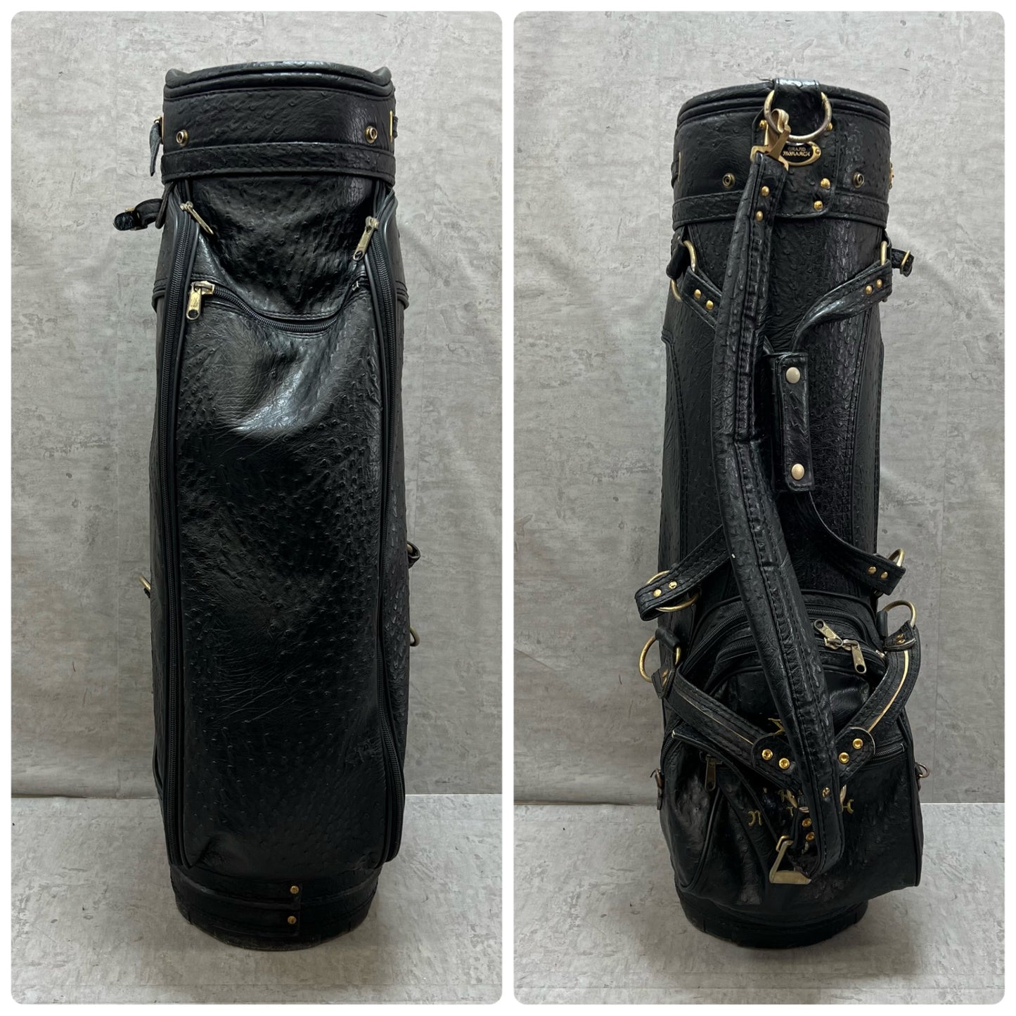 ミズノ グランドモナーク XA ゴルフ用 キャディバッグ 9型 カート式 オーストリッチ調 MIZUNO GRAND MONARCHｃ