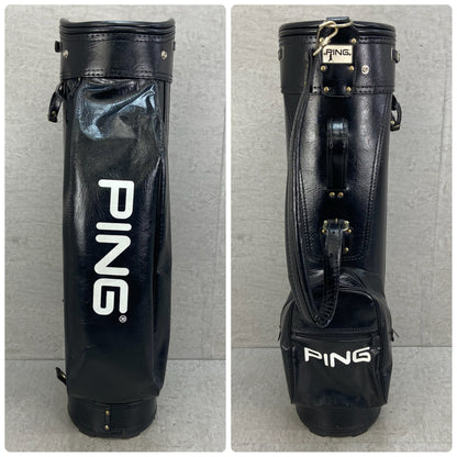 PING　キャディバッグ　カート式　3分割　約8.5型(約21cm)　約3.0Kg　レザー　ビンテージ　ピン