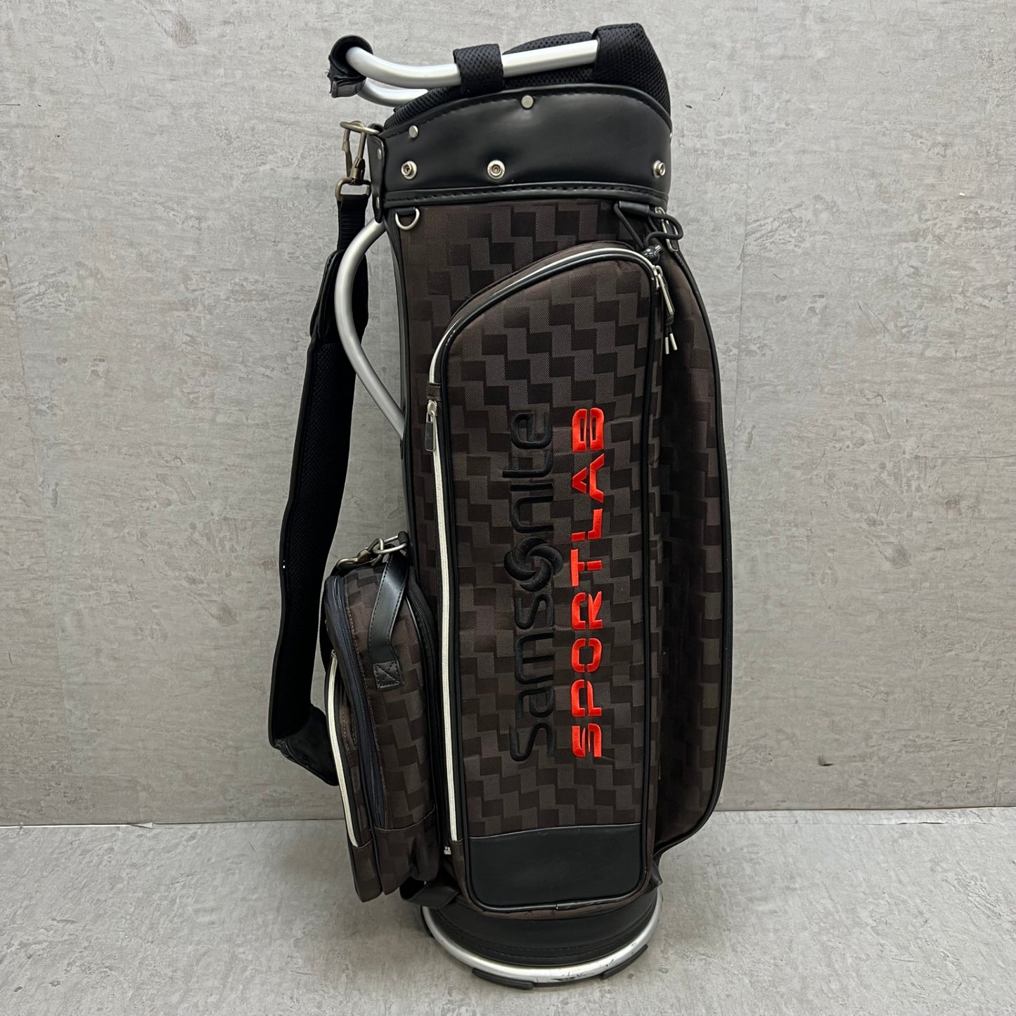 サムソナイト　ゴルフ　キャディバッグ　カート式　約9型　ブラウン　茶系　Samsonite