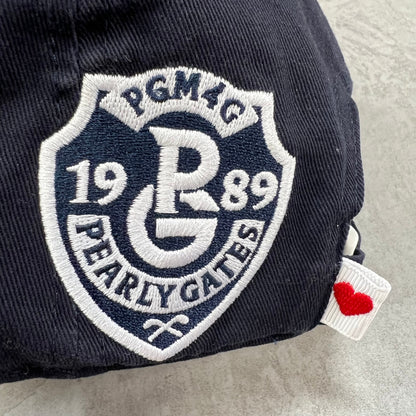 パーリーゲイツ　レディースゴルフアパレル　帽子　キャップ　フリーサイズ　刺繍ロゴ　ネイビー　PEARLY GATES