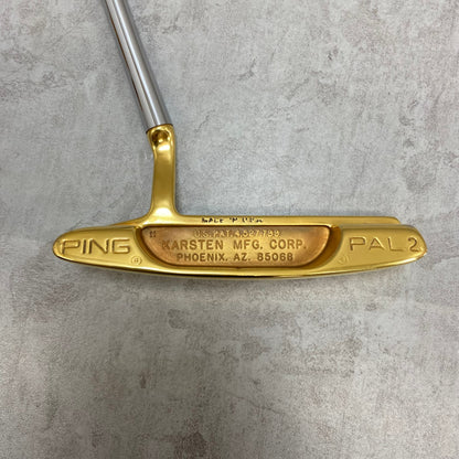 PING　PAL2　メンズゴルフ　パター　ゴールドカラー　35インチ　ピン型　ショートネック　右利き用　ピン　パル2
