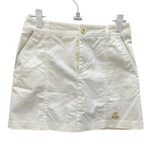 ジュンアンドロぺ　レディース　キュロット　ショート丈　Mサイズ　ホワイト　ゴールドボタン　女性用ゴルフアパレル　Jun and Rope