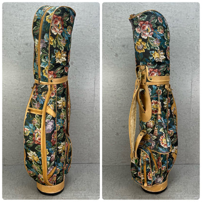 ZFALCT　ゴルフ　キャディバッグ　ビンテージ　ジャガード織　タペストリー生地　花柄　ラウンド用品