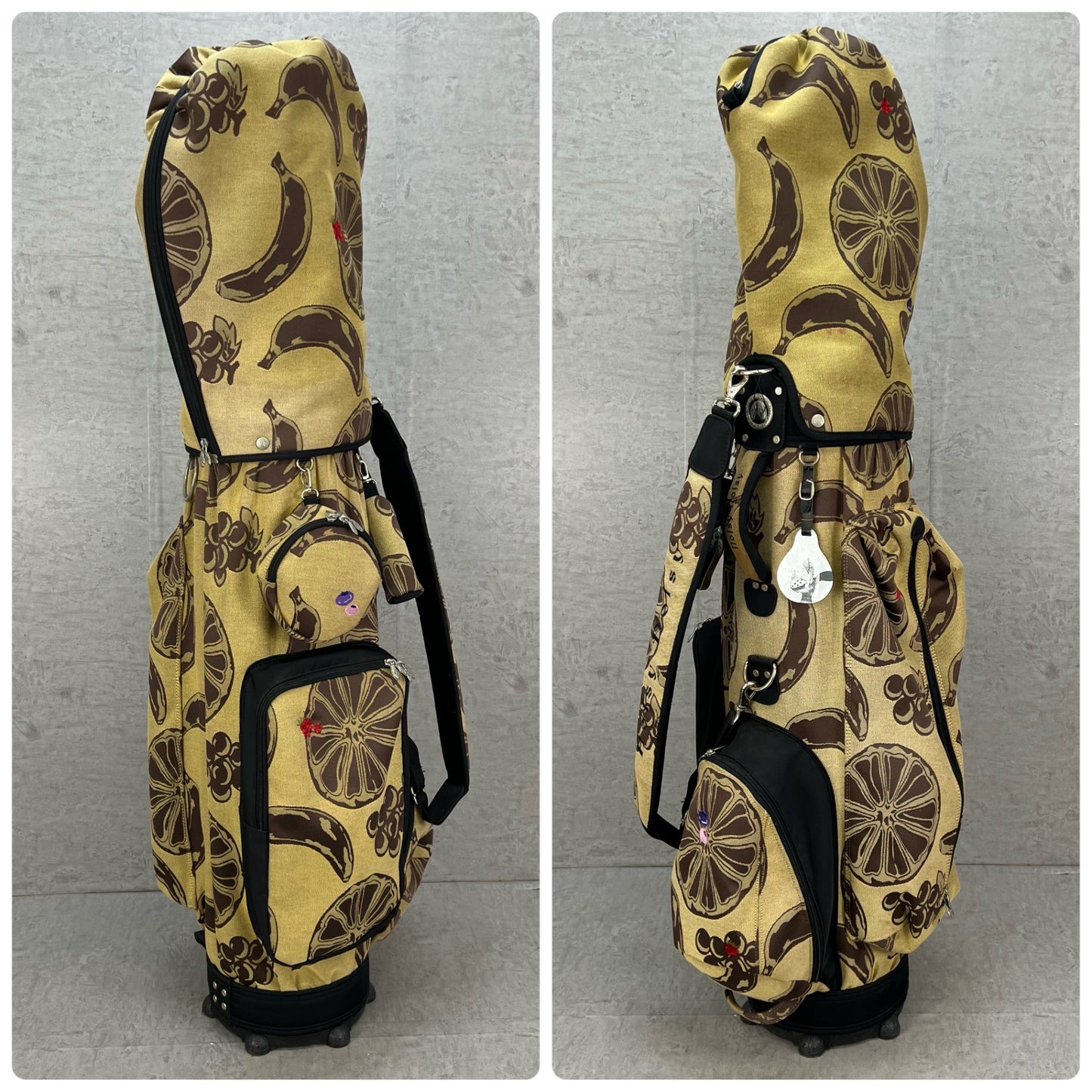 ノイジーノイジー　ゴルフ　カート式キャディバッグ　フルーツ柄　約8.5型　ポリエステル　Noisy Noisy