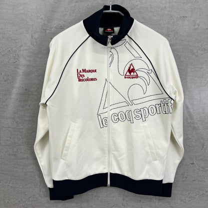 ルコックスポルティフ　メンズ　ゴルフウェア　長袖トップス　ジャージ　L　ホワイト　レッド　白　赤　LECOQSPORTIF