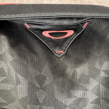 オークリー　メンズ　ゴルフウェア　半袖トップス　L　ブラック　ピンク　OAKLEY