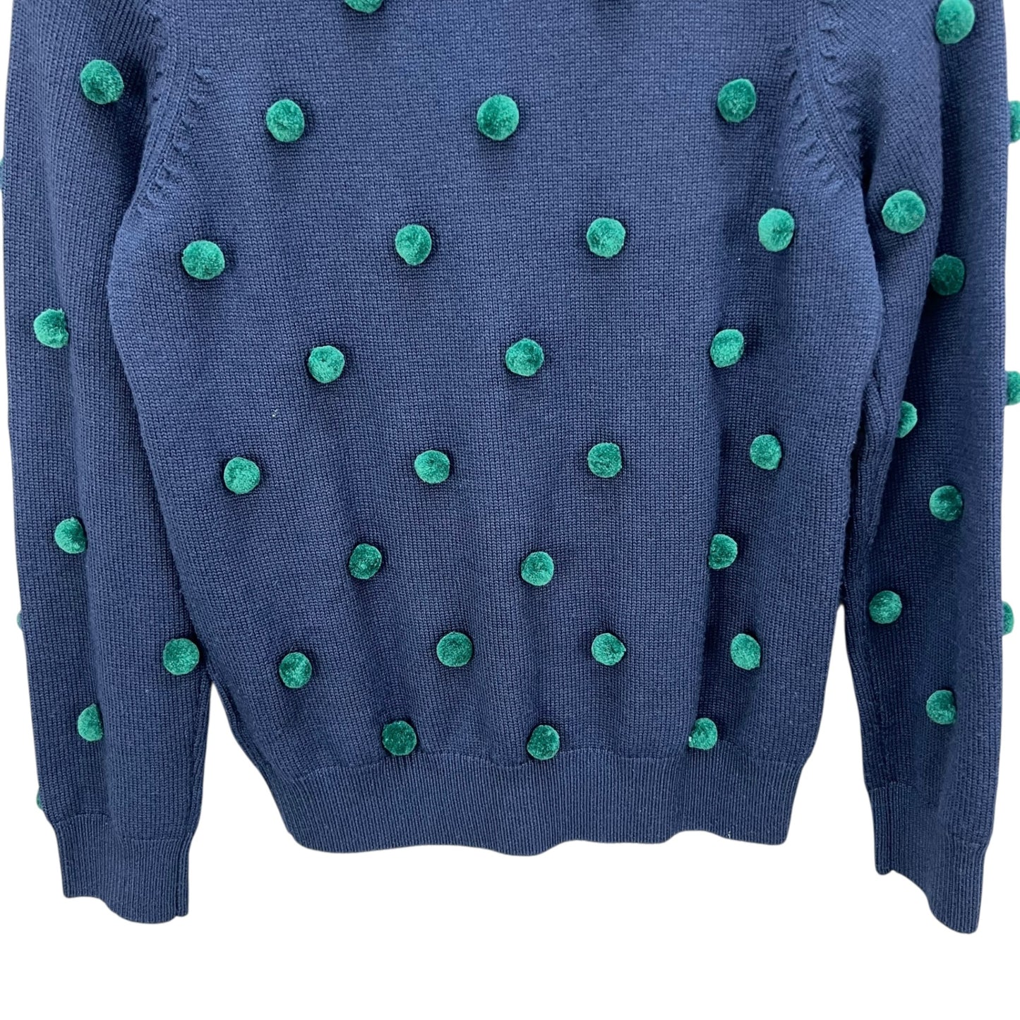 マスターバニーエディション　レディース　ボンボンセーター　トップス　玉飾り　ネイビー　0サイズ　女性用 ゴルフアパレル　MASTER BUNNY EDITION