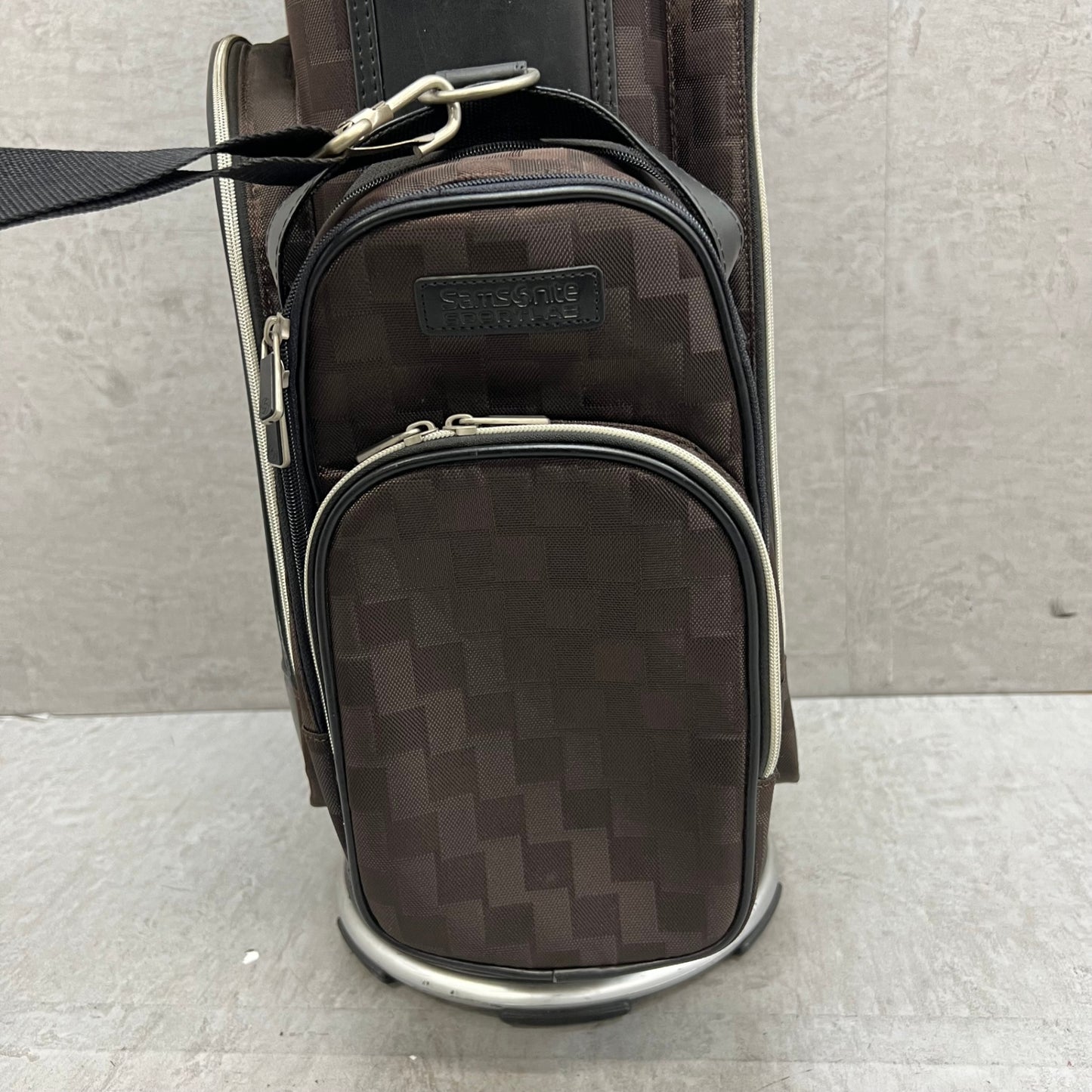 サムソナイト　ゴルフ　キャディバッグ　カート式　約9型　ブラウン　茶系　Samsonite