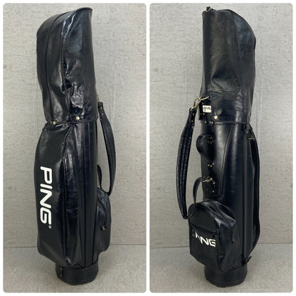 PING　キャディバッグ　カート式　3分割　約8.5型(約21cm)　約3.0Kg　レザー　ビンテージ　ピン