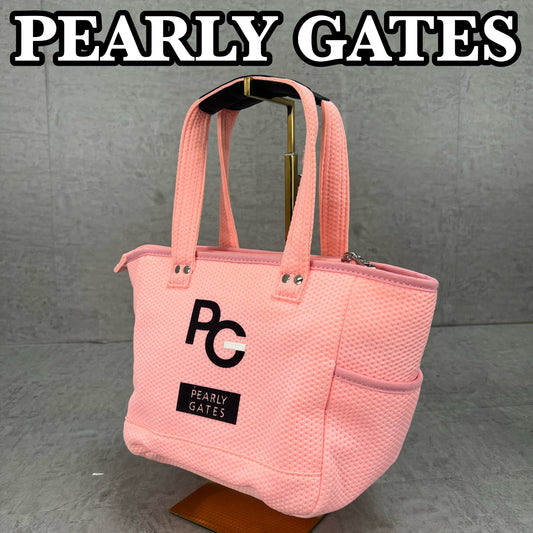 パーリーゲイツ　レディース　ゴルフラウンドバッグ　ピンク　ディンプル生地　カートバッグ　小物入れ　PEARLY GATES