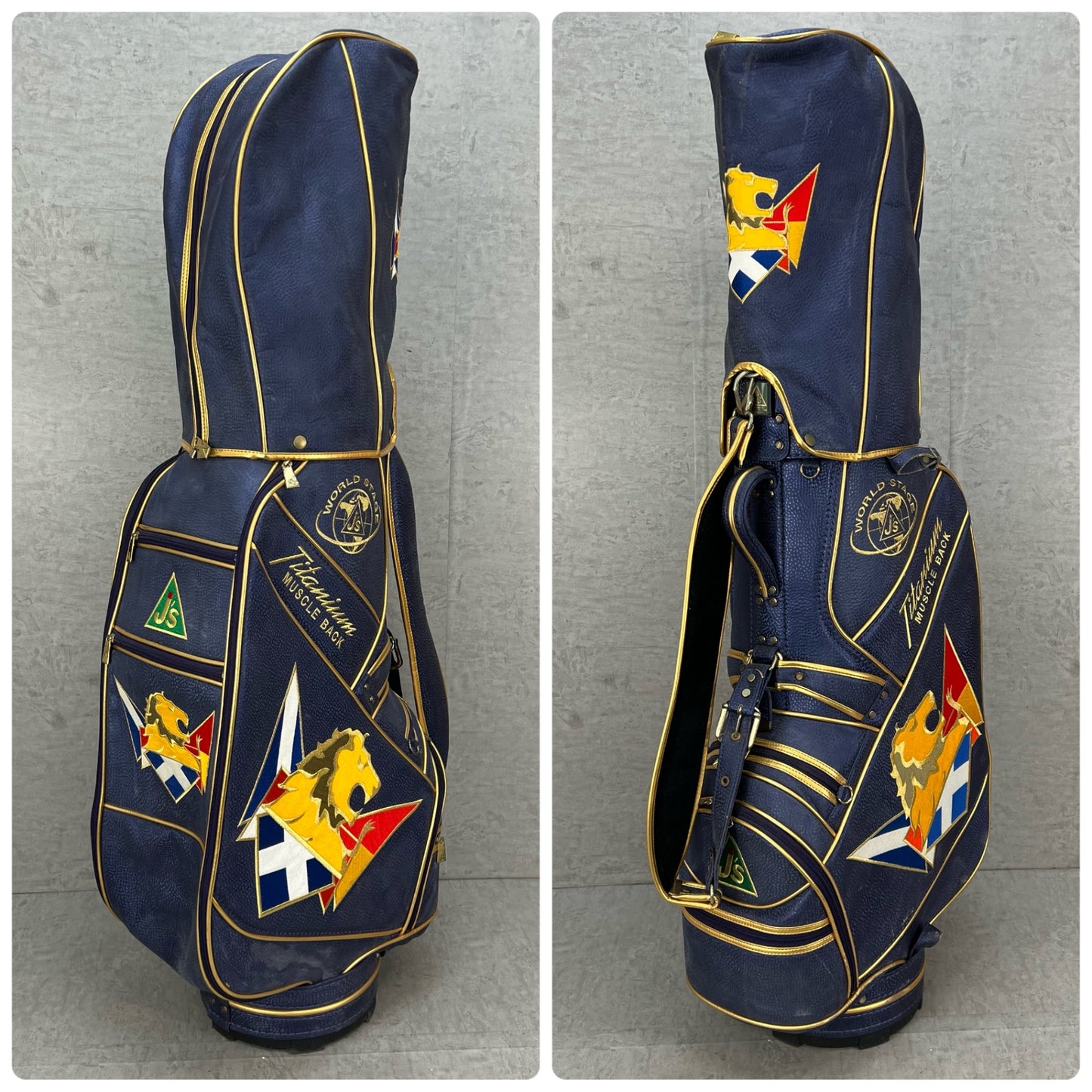 ジャンボ尾崎　Js 　ゴルフ　カート式キャディバッグ　約9型　アイアンカバー