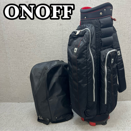 ONOFF オノフ ゴルフ キャディバッグ カート式 約9型 5分割 ブラック ポリエステル