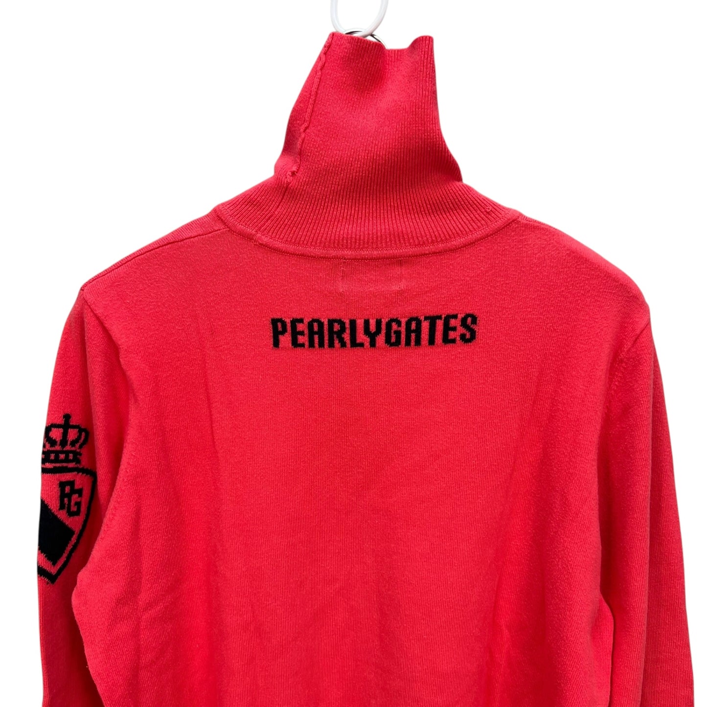 PEARLY GATES パーリーゲイツ　メンズ　男性用 長袖トップス ニットセーター　タートルネック　ピンク　5号　Lサイズ
