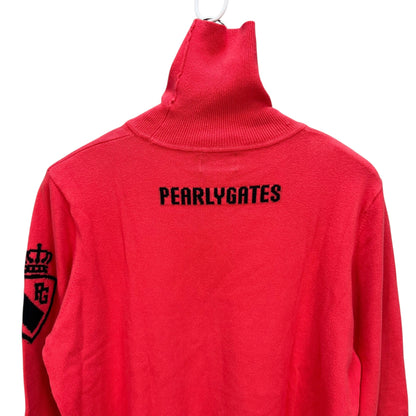 PEARLY GATES パーリーゲイツ　メンズ　男性用 長袖トップス ニットセーター　タートルネック　ピンク　5号　Lサイズ