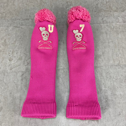 MARK＆LONA　ゴルフクラブ用ヘッドカバー　フェアウェイ　ユーティリティ　7W　UT　ピンク　マークアンドロナ