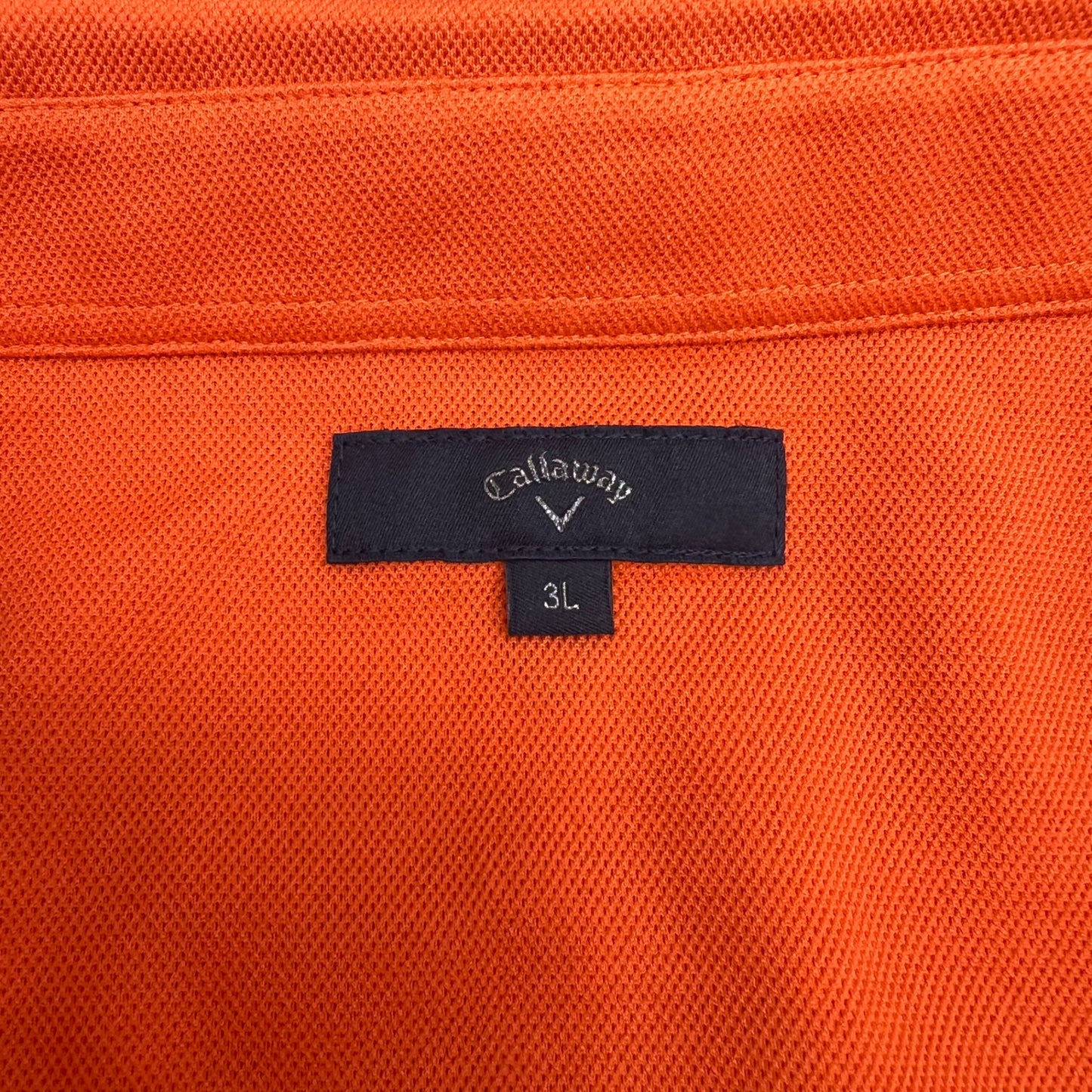 キャロウェイ　メンズ　半袖ポロシャツ　3L　総柄　オレンジ　男性用ゴルフアパレル　トップス　Callaway　洋服