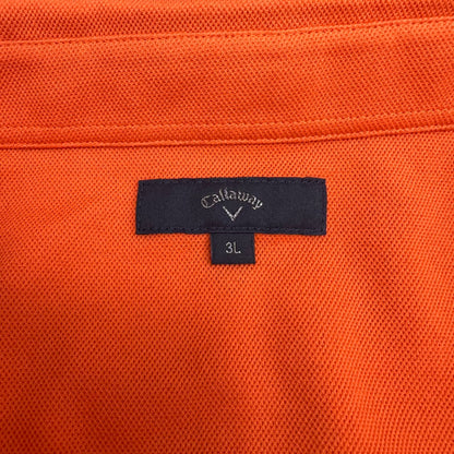 キャロウェイ　メンズ　半袖ポロシャツ　3L　総柄　オレンジ　男性用ゴルフアパレル　トップス　Callaway　洋服