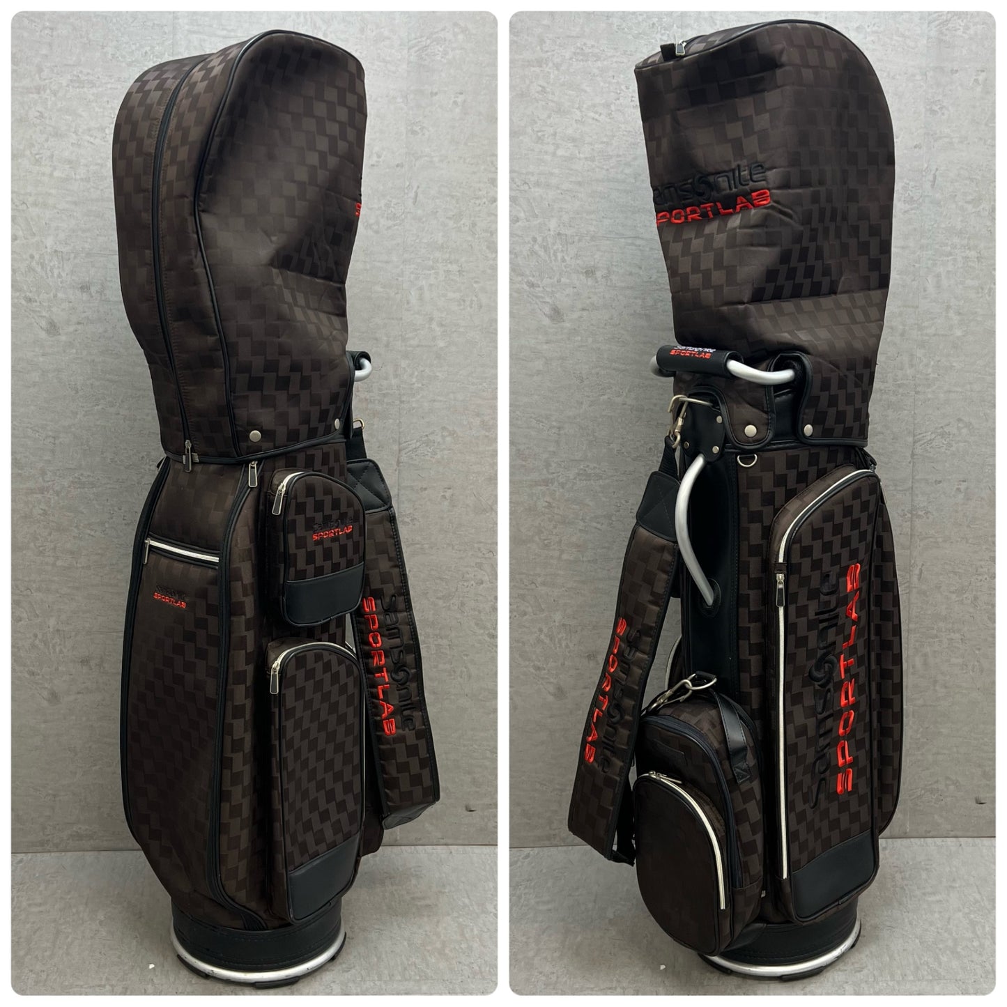 サムソナイト　ゴルフ　キャディバッグ　カート式　約9型　ブラウン　茶系　Samsonite