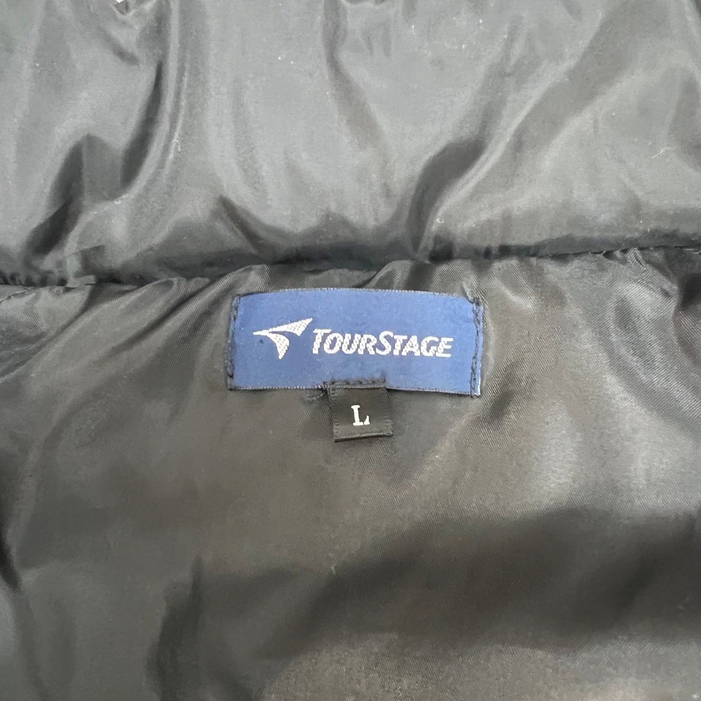 ツアーステージ　メンズゴルフウェア　中綿ジャケット　L　ブラック　黒　男性用アウター　ジャンパー　TOURSTAGE　防寒　冬