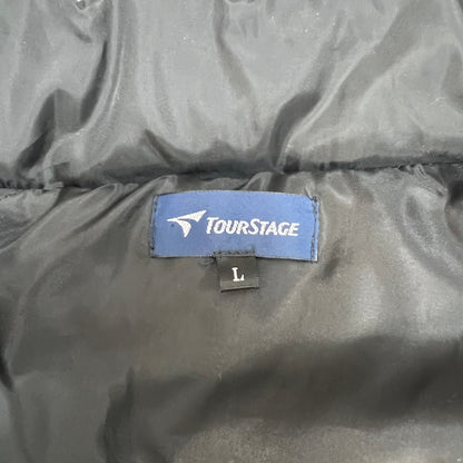 ツアーステージ　メンズゴルフウェア　中綿ジャケット　L　ブラック　黒　男性用アウター　ジャンパー　TOURSTAGE　防寒　冬