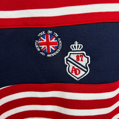 アダバット　メンズ　ゴルフウェア　長袖トップス　ロンT　48　レッド　ホワイト　赤　白　adabat