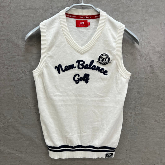 ニューバランス　レディース　ベスト　ニット　セーター　0サイズ　ホワイト　女性用ゴルフアパレル　New Balance