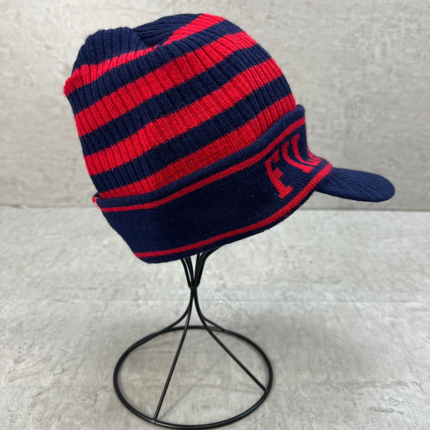フィラ　レディースゴルフアパレル　ニットキャップ　帽子　S　ネイビー　レッド　FILA 秋冬　防寒