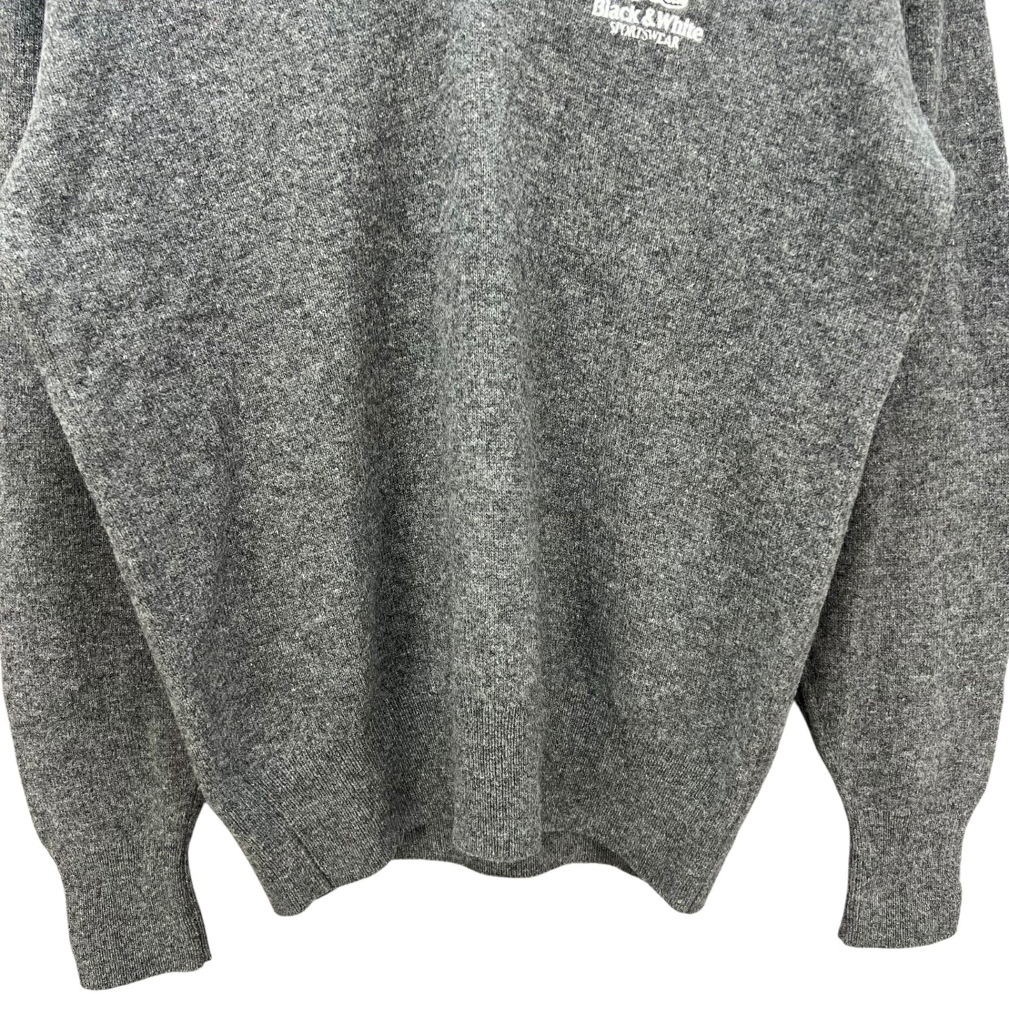 ブラックアンドホワイト　メンズゴルフウェア　Vネックセーター　L　グレー　Black＆White 　アパレル