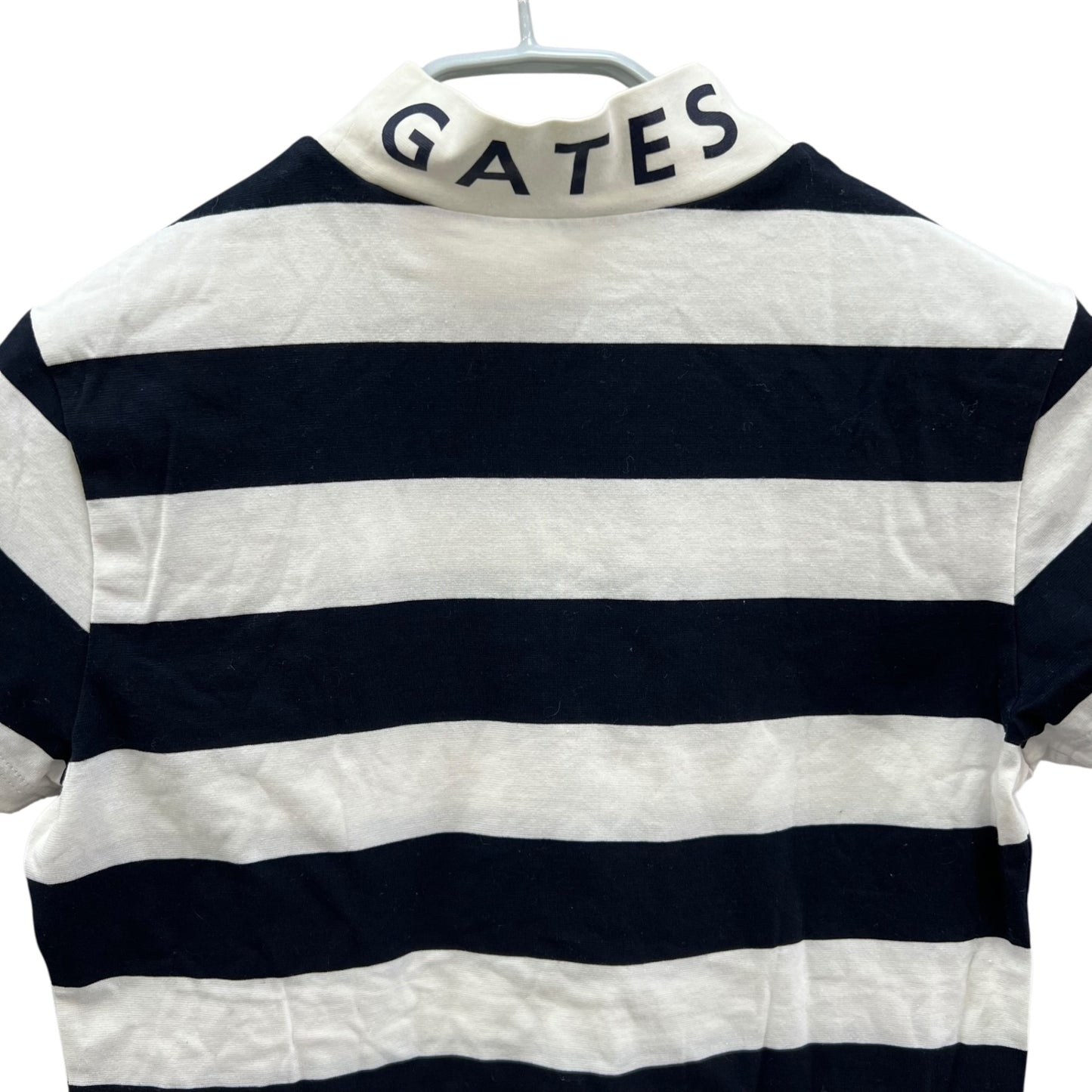 パーリーゲイツ　レディースゴルフアパレル　半袖モックネックシャツ　サイズ1　ボーダー　女性用　ウェア　PEARLY GATES