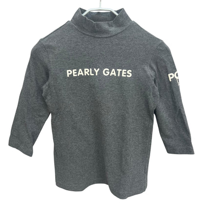 PEARLY GATES パーリーゲイツ　レディース　女性用 7分袖トップス インナー　モックネック　グレー　0号　Sサイズ