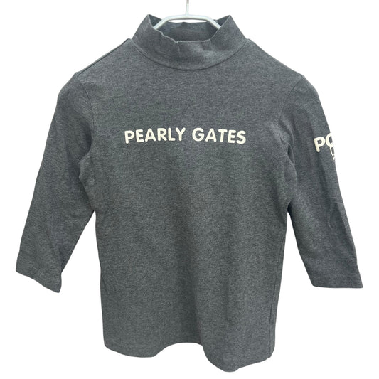 PEARLY GATES パーリーゲイツ　レディース　女性用 7分袖トップス インナー　モックネック　グレー　0号　Sサイズ