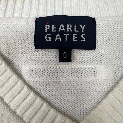 PEARLY GATES パーリーゲイツ　レディース　女性用 ベスト　Vネック　0号　XSサイズ　ホワイト