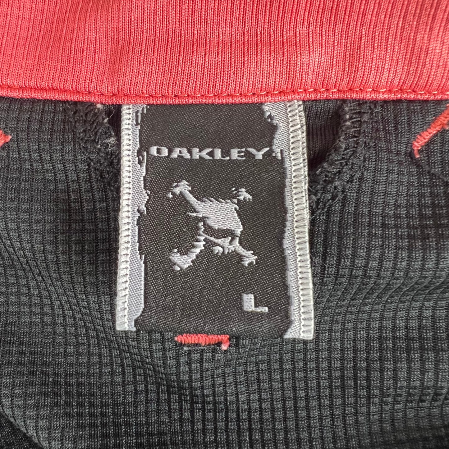 オークリー　メンズ　ゴルフウェア　半袖トップス　L　ブラック　ピンク　OAKLEY