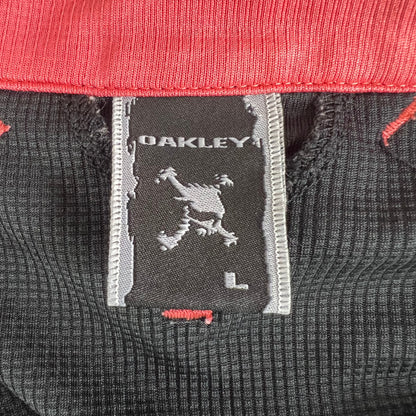 オークリー　メンズ　ゴルフウェア　半袖トップス　L　ブラック　ピンク　OAKLEY